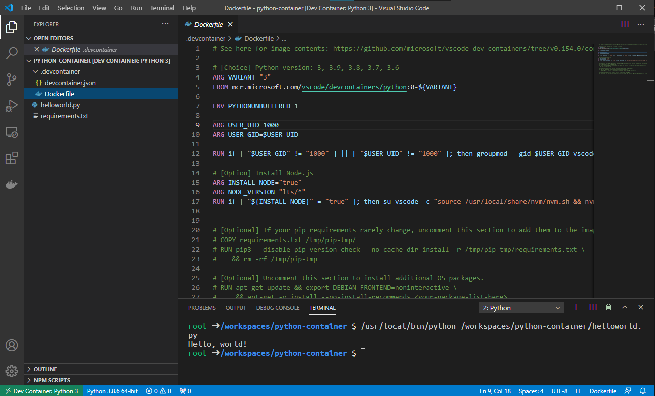 Python3 in VSCode